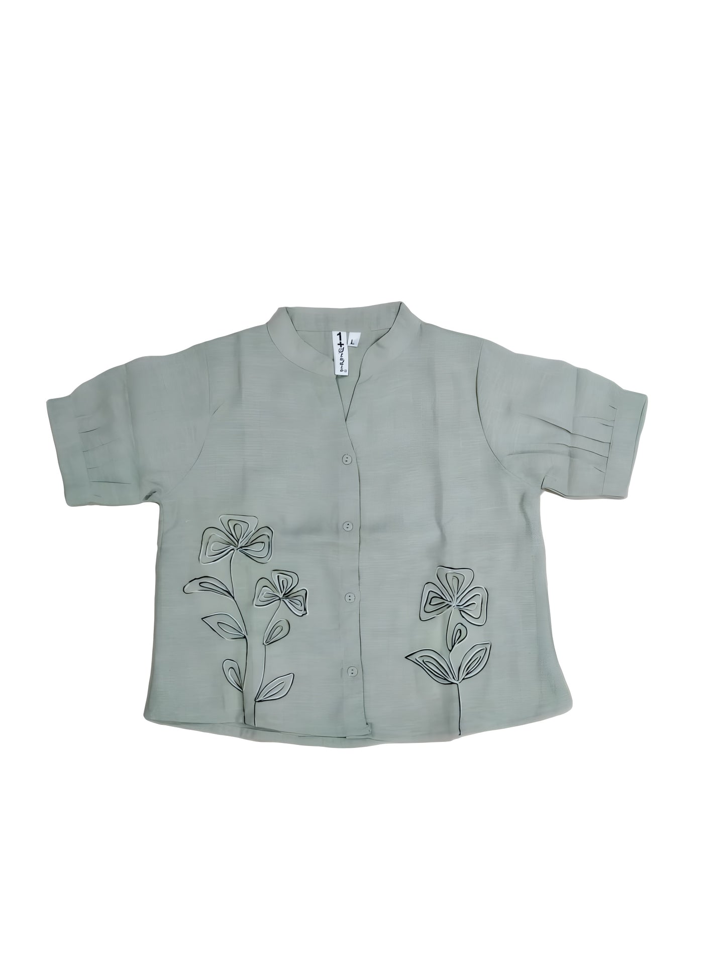 Women Embroidered Crop Shirt