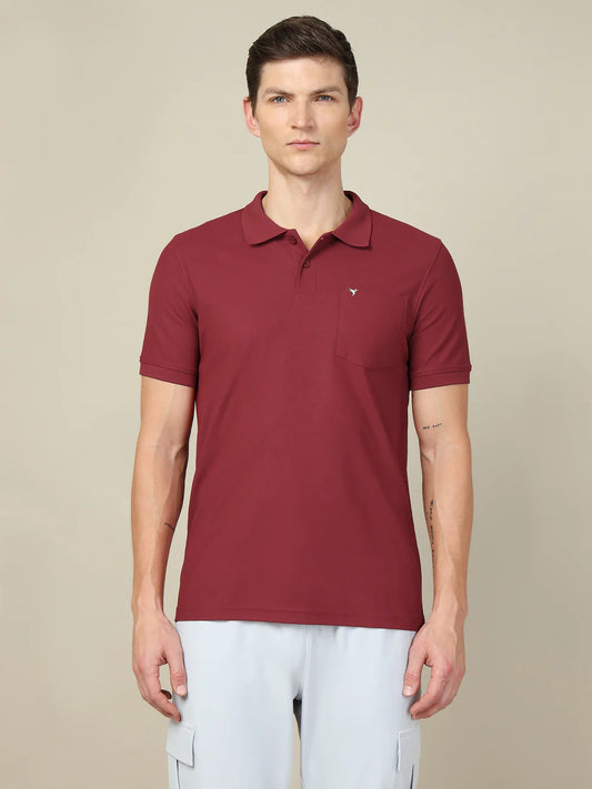 Men Solid Slim Fit Polo T-shirt