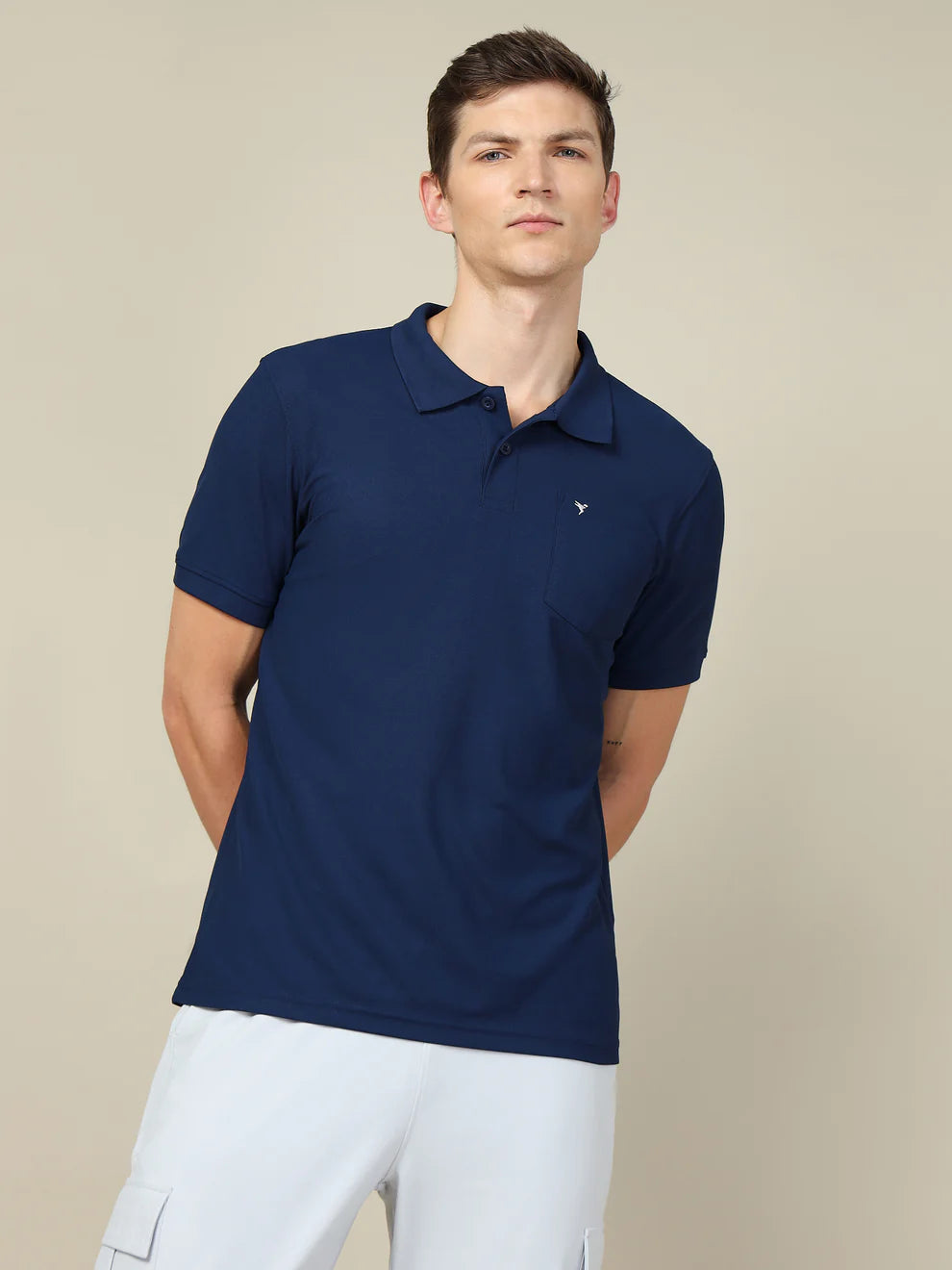 Men Solid Slim Fit Polo T-shirt